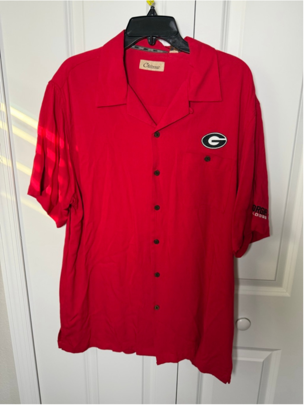 Men's Chiliwear Red Georgia Bulldogs Casual Button Down Shirt L